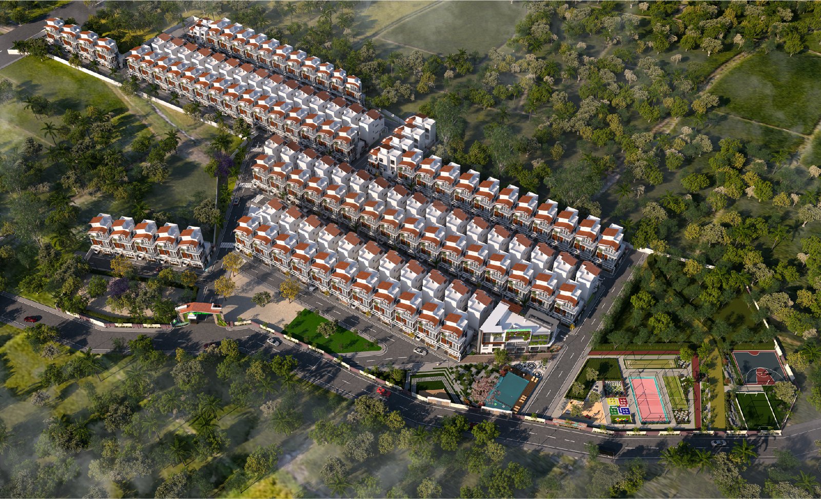 Aerial View of Sowparnika Life On The Green - 5 BHK Villas for Sale in Sarjapura-Attibele Road